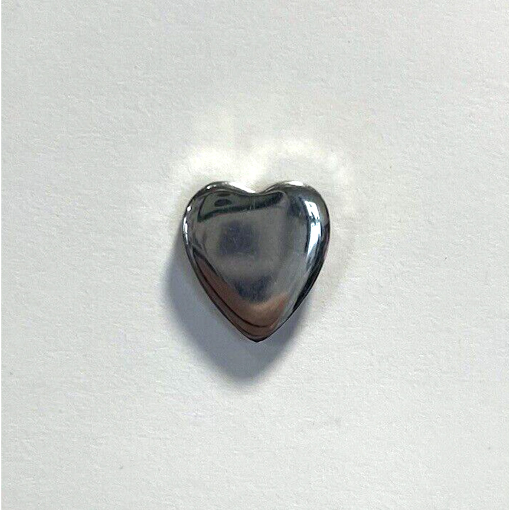 Tiny Solid Heart Pin Plain Silver Tone Brooch Lapel Be Kind Remembrance Love